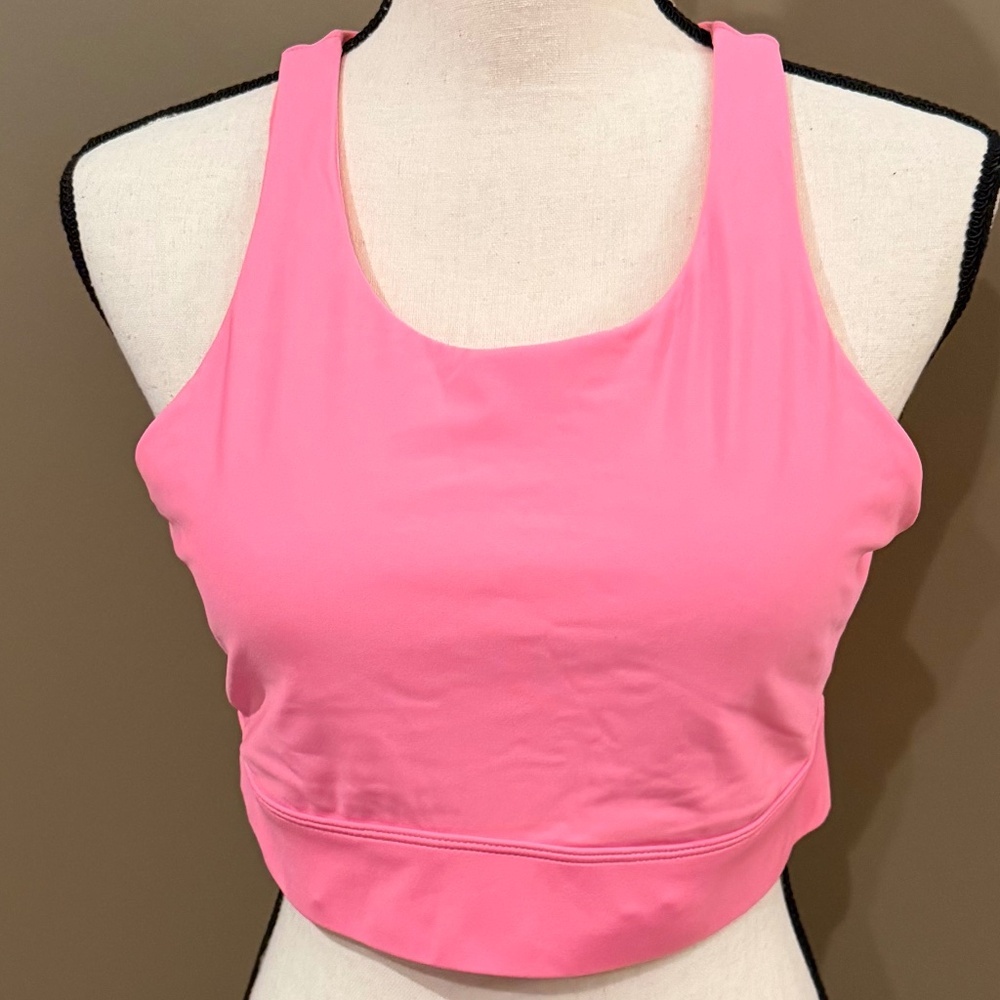 Fabletics Coral Hot Pink Sports Bra, Size Large